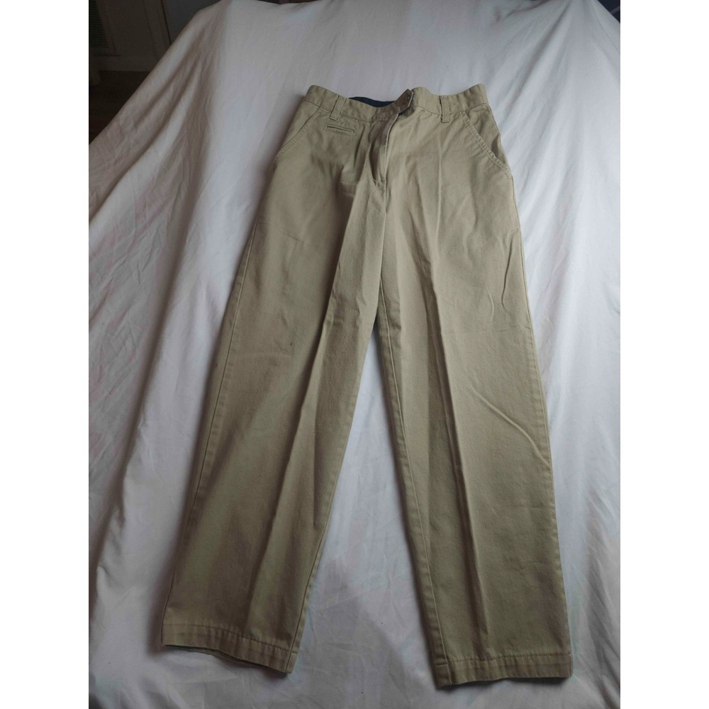 Bill Blass Pants Womens Size 6P Tan Chino Trousers Straight Flat Front Career